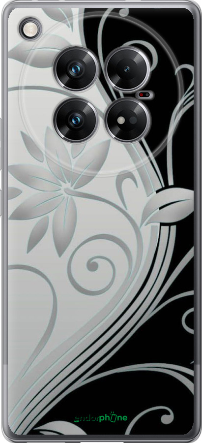 Силиконовый чехол Цветы на чёрно-белом фоне для Infinix Zero 40 5G - 840u-3822 изображение 