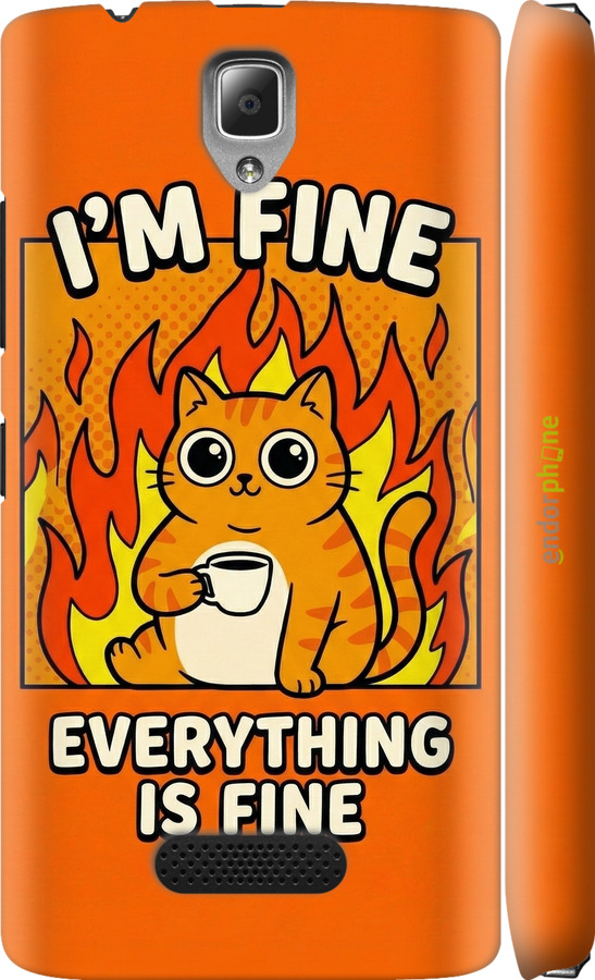 3D пластиковый глянцевый чехол Funny Cat для Lenovo A2010 - 6786c-216 изображение 