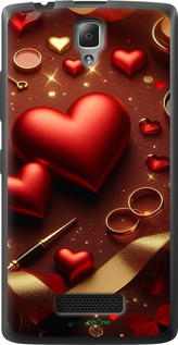 Силиконовый чехол Сердечки v3 для Lenovo A2010 - 5833u-216 изображение 