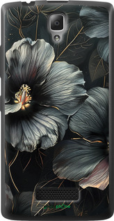 Силіконовий чехол Чорні квіти для Lenovo A2010 - 6031u-216 изображение 