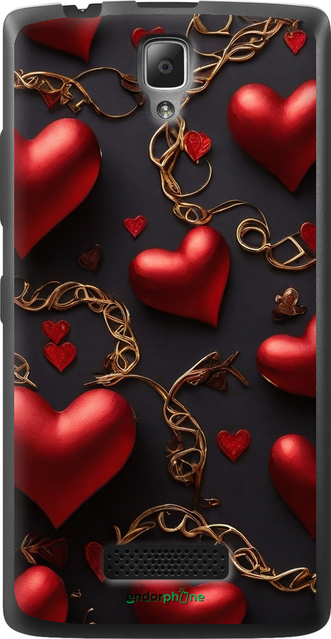 Силиконовый чехол Сердечки для Lenovo A2010 - 5831u-216 изображение 