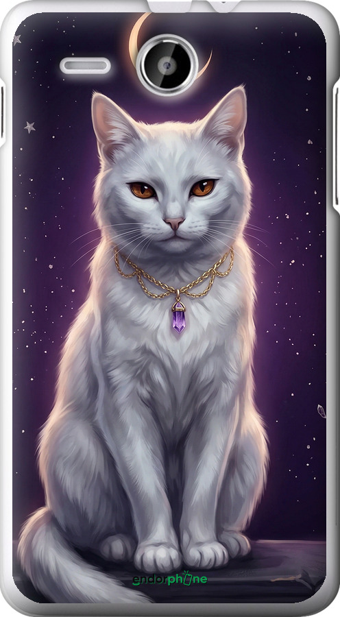 Силиконовый чехол Mystic White Cat Gothic Dark Purple Gold для Lenovo A529 - 6805u-200 изображение 