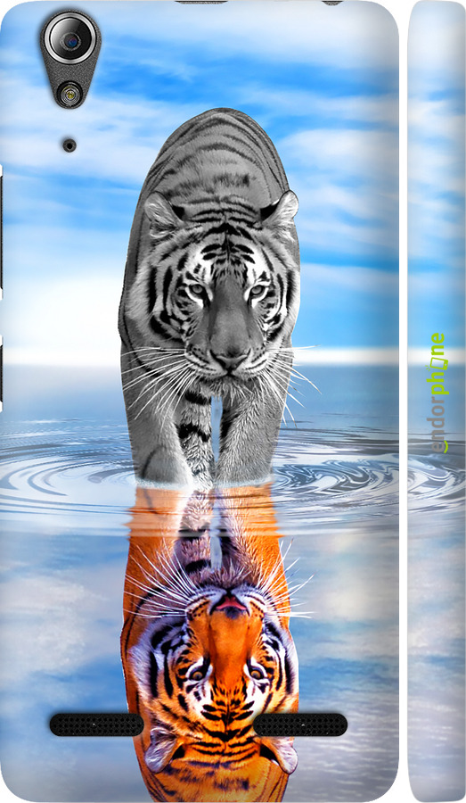 3D пластиковий матовий чехол Тигр для Lenovo A6000 - 6016m-103 изображение 