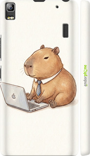 3D пластиковый матовый чехол Funny Capybara CEO Working для Lenovo K3 Note K50-T5 - 6777m-141 изображение 