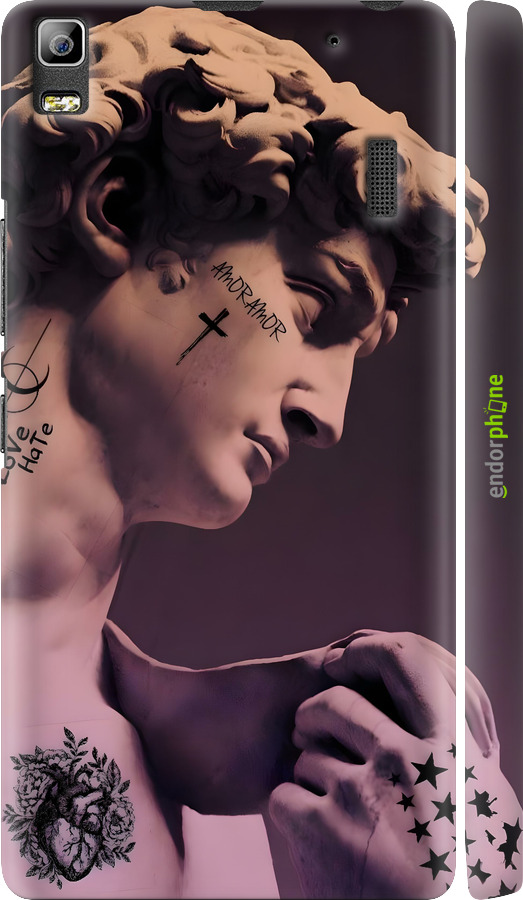 3D пластиковий матовий чехол Давид для Lenovo A7000 - 6302m-120 изображение 