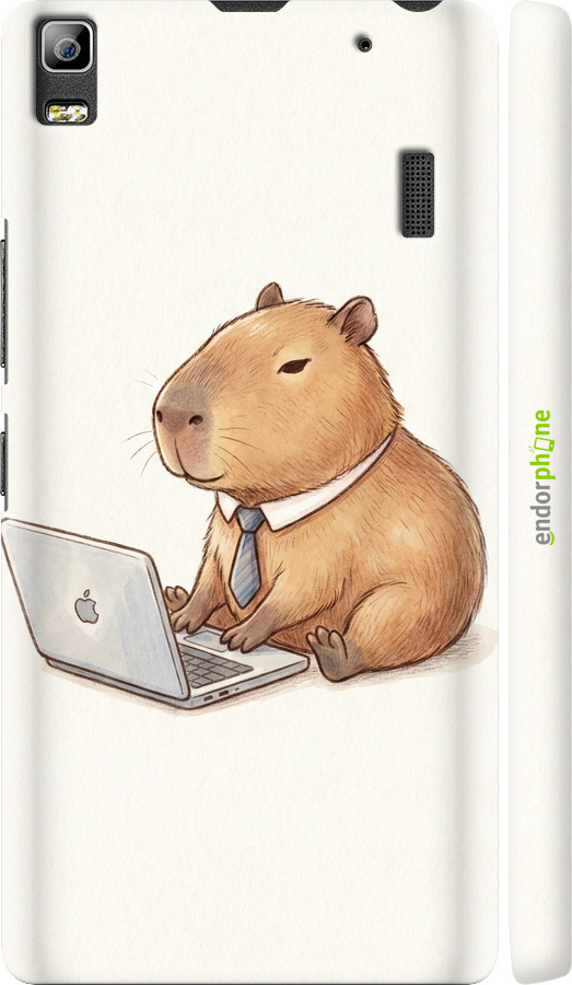 3D пластиковый матовый чехол Funny Capybara CEO Working для Lenovo K3 Note K50-T5 - 6777m-141 изображение 