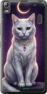 Силіконовий чехол Mystic White Cat Gothic Dark Purple Gold для Lenovo A7000 - 6805u-120 изображение 