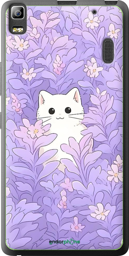 2D пластиковый чехол Котик в цветах для Lenovo K3 Note K50-T5 - 6390t-141 изображение 