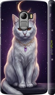 3D пластиковый матовый чехол Mystic White Cat Gothic Dark Purple Gold для Lenovo A7010 - 6805m-232 изображение 