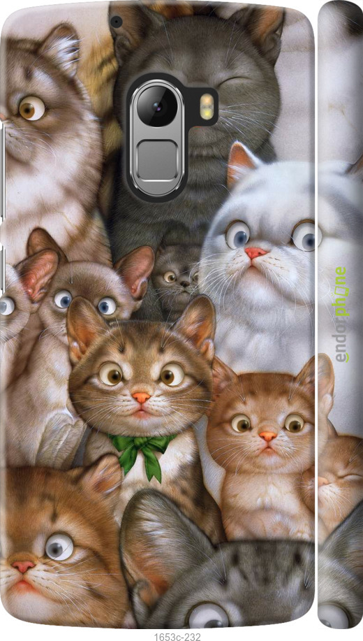 

3D пластиковий матовий чохол "Коти" для Lenovo A7010