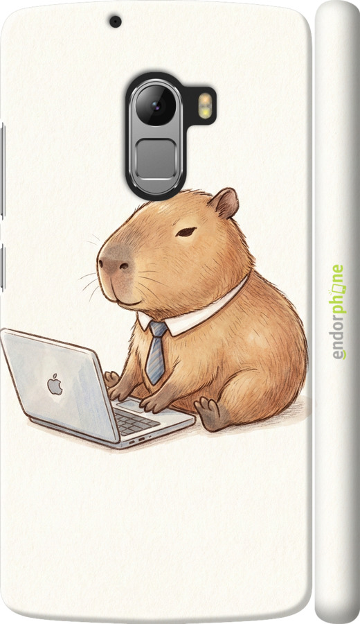 3D пластиковый матовый чехол Funny Capybara CEO Working для Lenovo A7010 - 6777m-232 изображение 