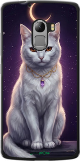 Силіконовий чехол Mystic White Cat Gothic Dark Purple Gold для Lenovo A7010 - 6805u-232 изображение 