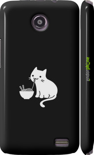 3D пластиковый глянцевый чехол С милым котом на черном фоне для Lenovo A820 - 6528c-68 изображение 