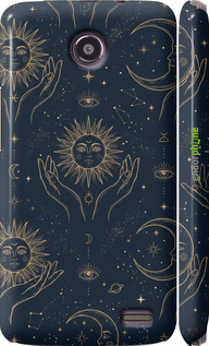 3D пластиковый глянцевый чехол 'Celestial Harmony: Sun & Moon Gold Mystic Pattern' для Lenovo A820 изображение 5