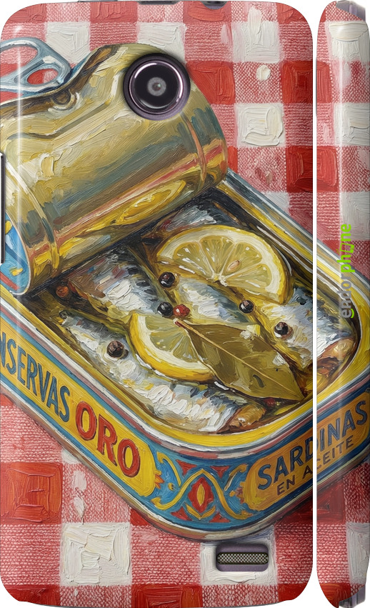 3D пластиковый глянцевый чехол Vintage Sardine Tin Phone для Lenovo A820 - 6772c-68 изображение 
