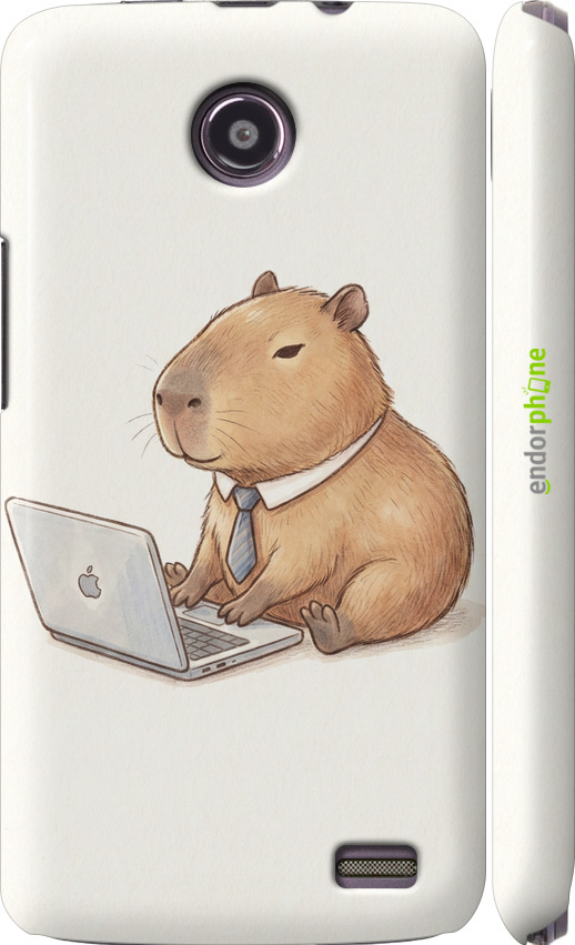 3D пластиковый глянцевый чехол Funny Capybara CEO Working для Lenovo A820 - 6777c-68 изображение 