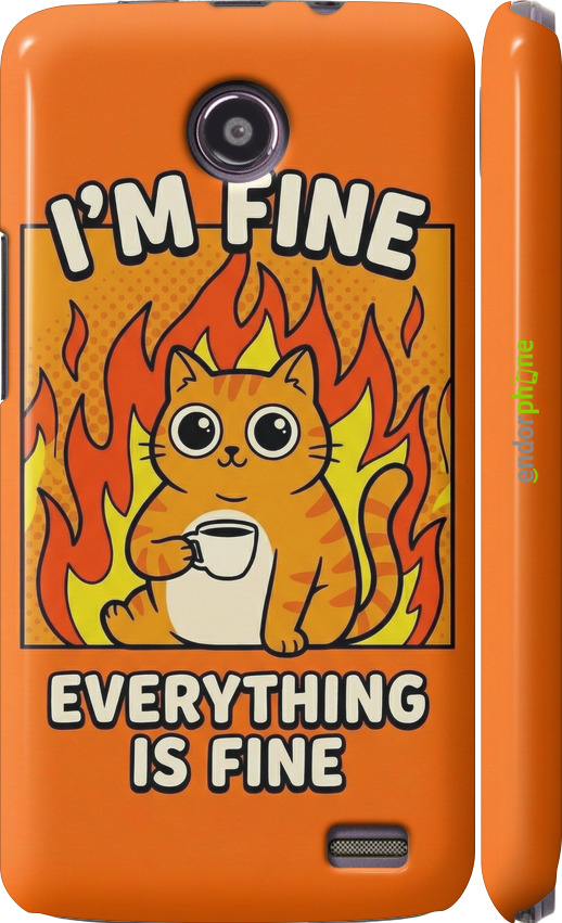 3D пластиковый глянцевый чехол Funny Cat для Lenovo A820 - 6786c-68 изображение 