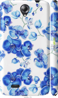 3D пластиковый глянцевый чехол Голубые орхидеи для Lenovo A850 - 4406c-79 изображение 