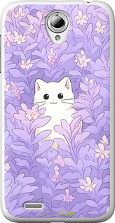 Силиконовый чехол Котик в цветах для Lenovo A859 - 6390u-197 изображение 