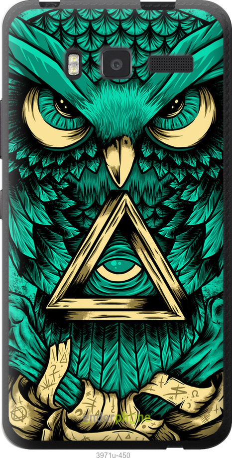 Силиконовый чехол Сова Арт-тату для Lenovo A916 - 3971u-450 изображение 