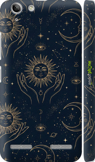 3D пластиковый матовый чехол 'Celestial Harmony: Sun & Moon Gold Mystic Pattern' для Lenovo K5 Plus изображение 3