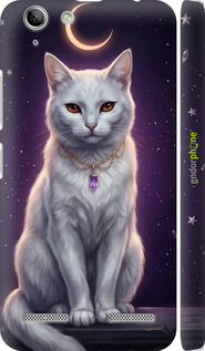 3D пластиковый матовый чехол Mystic White Cat Gothic Dark Purple Gold для Lenovo K5 Plus - 6805m-278 изображение 