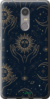 2D пластиковый чехол Celestial Harmony: Sun & Moon Gold Mystic Pattern для Lenovo K6 Note - 6778t-453 изображение 