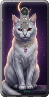 2D пластиковый чехол Mystic White Cat Gothic Dark Purple Gold для Lenovo K6 Note - 6805t-453 изображение 