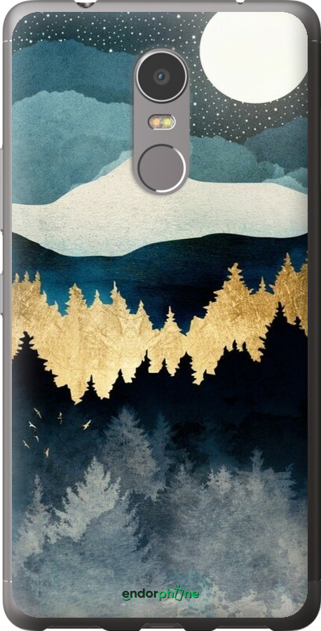 2D пластиковый чехол Ночной пейзаж с лесом и горами для Lenovo K6 Note - 6493t-453 изображение 