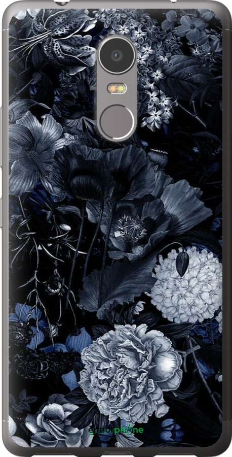 2D пластиковый чехол Абстрактный цветочный рисунок в синих тонах для Lenovo K6 Note - 6539t-453 изображение 