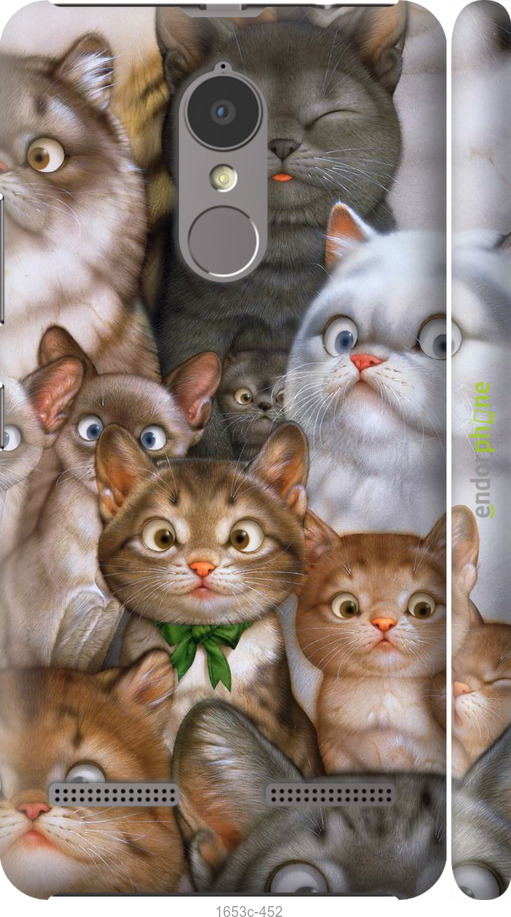 

3D пластиковий матовий чохол "Коти" для Lenovo K6