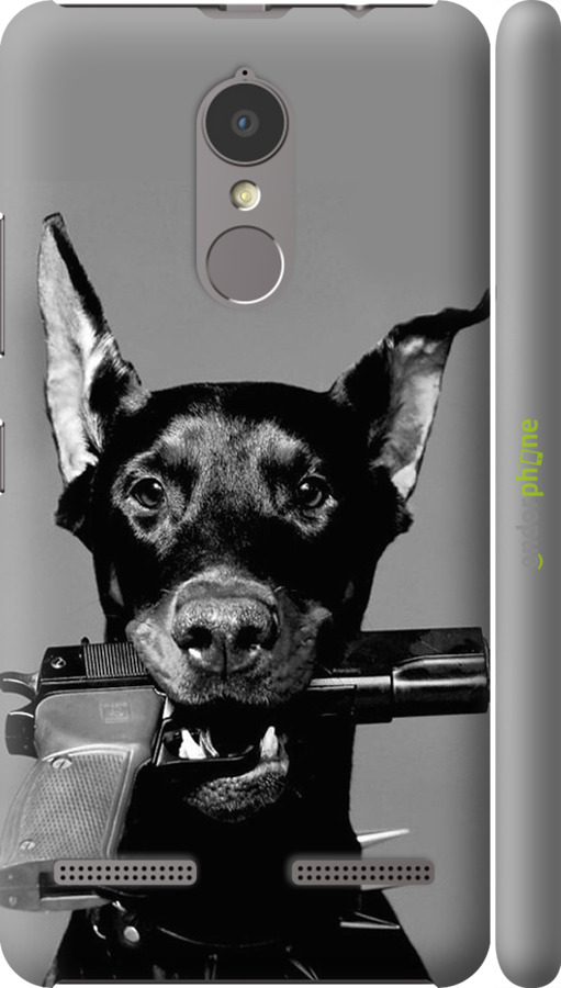 

3D-muovi matta cover "Dobermanni" for Lenovo K6, Harmaa