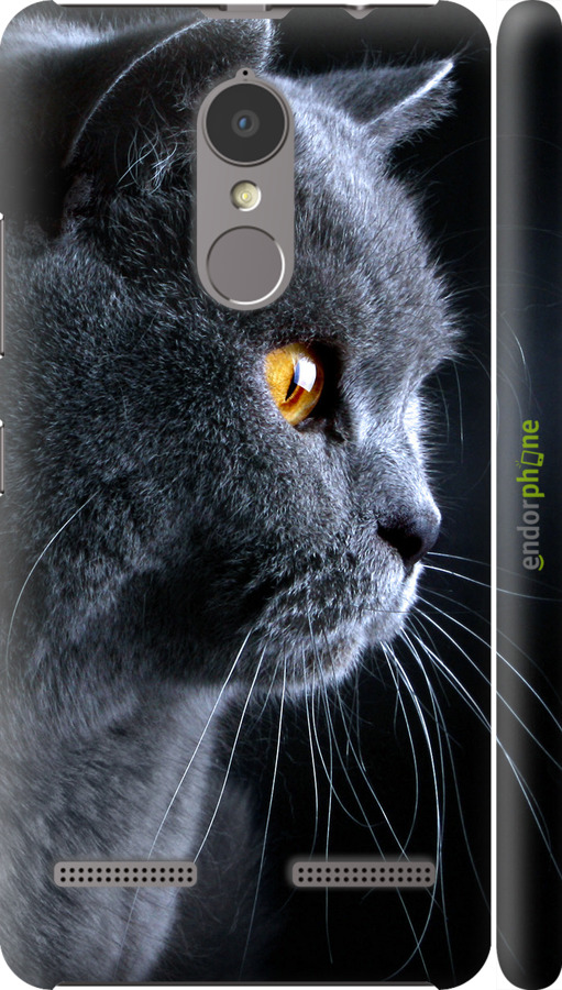 

3D пластиковий матовий чохол "Гарний кіт" для Lenovo K6, Чорний
