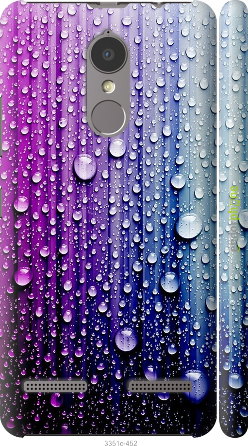 

3D пластиковий матовий чохол "Краплини води" для Lenovo K6, Синій