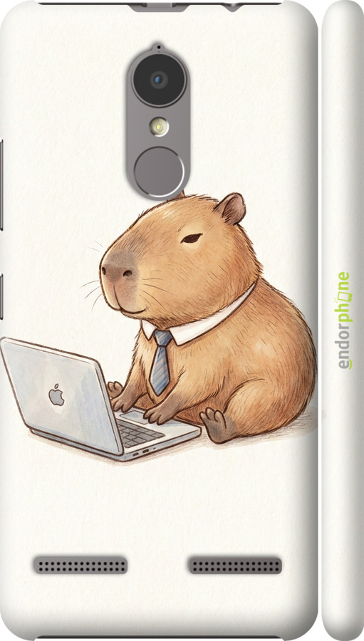 3D пластиковый матовый чехол Funny Capybara CEO Working для Lenovo K6 - 6777m-452 изображение 
