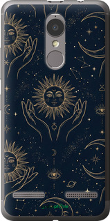 2D пластиковый чехол Celestial Harmony: Sun & Moon Gold Mystic Pattern для Lenovo K6 - 6778t-452 изображение 