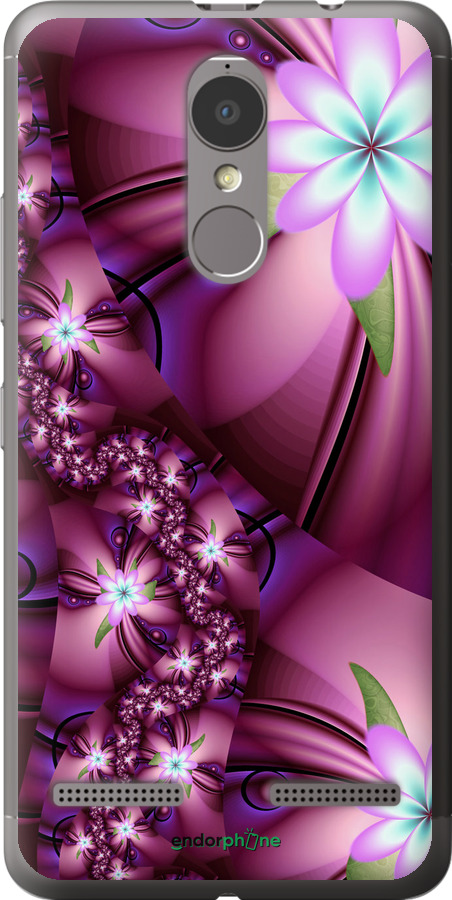 

2D пластиковий чохол "Квіткова мозаїка" для Lenovo K6, Рожевий