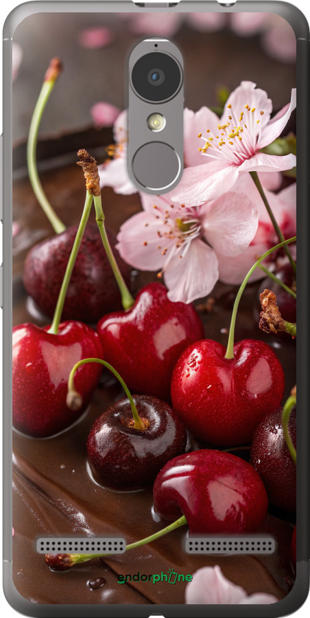 Силиконовый чехол Вишня в шоколаде для Lenovo K6 - 6698u-452 изображение 