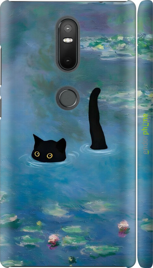 3D пластиковый матовый чехол С изображением кота и водяной лилии Monet для Lenovo Phab 2 Plus - 6519m-990 изображение 