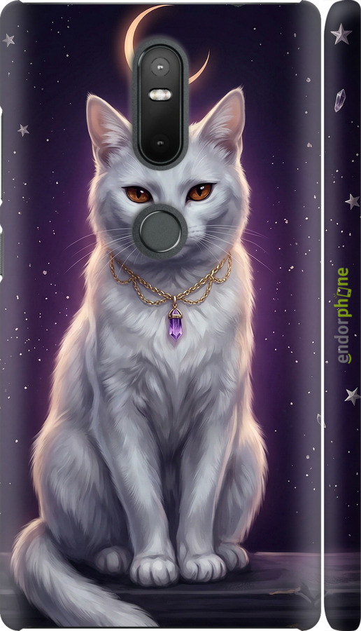 3D пластиковий матовий чехол Mystic White Cat Gothic Dark Purple Gold для Lenovo Phab 2 Plus - 6805m-990 изображение 