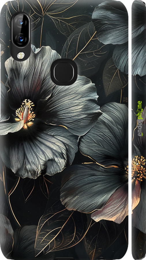 3D пластиковий матовий чехол Чорні квіти для Lenovo S5 Pro - 6031m-1615 изображение 