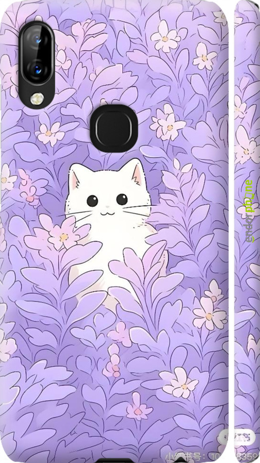 3D пластиковий матовий чехол Котик в цветах для Lenovo S5 Pro - 6390m-1615 изображение 