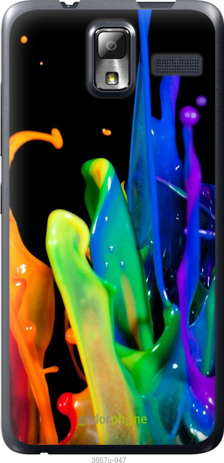Силиконовый чехол брызги краски для Lenovo S580 - 3957u-947 изображение 