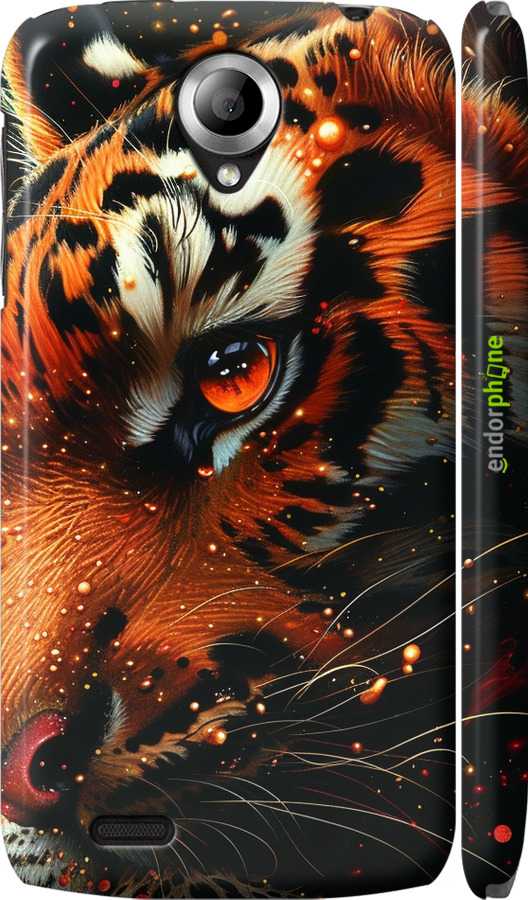 3D пластиковий матовий чехол Tiger для Lenovo S820 - 6053m-52 изображение 