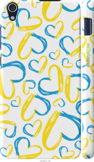 3D пластиковий матовий чехол Серця UA  для Lenovo S850 - 5292m-78 изображение 
