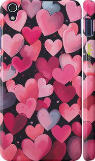 3D пластиковый глянцевый чехол Сердечки 4 для Lenovo S850 - 5662c-78 изображение 