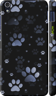 3D пластиковый матовый чехол С синими отпечатками лап для Lenovo S850 - 6441m-78 изображение 