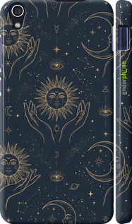 3D пластиковый матовый чехол Celestial Harmony: Sun & Moon Gold Mystic Pattern для Lenovo S850 - 6778m-78 изображение 