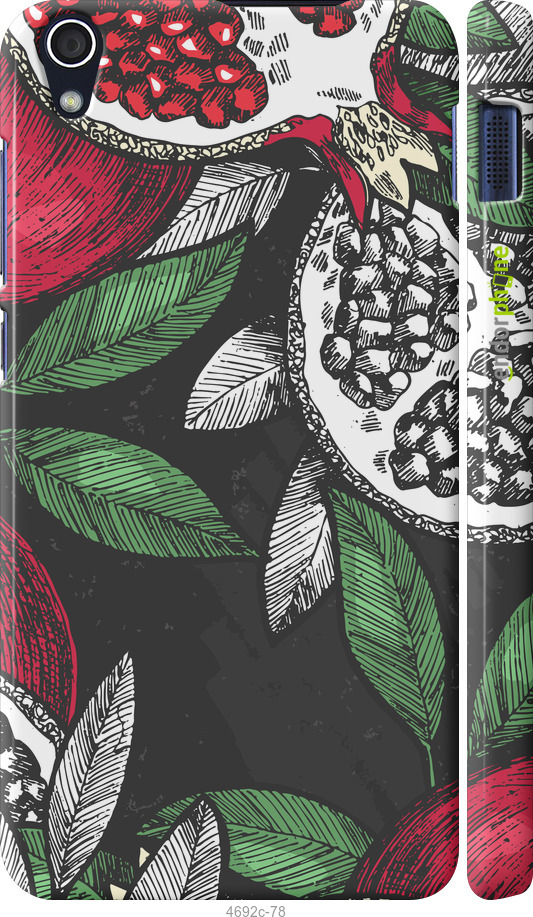 3D пластиковий глянцевий чехол Гранат для Lenovo S850 - 4692c-78 изображение 