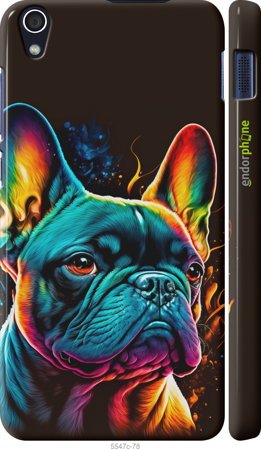 3D пластиковый глянцевый чехол Яркий бульдог для Lenovo S850 - 5547c-78 изображение 
